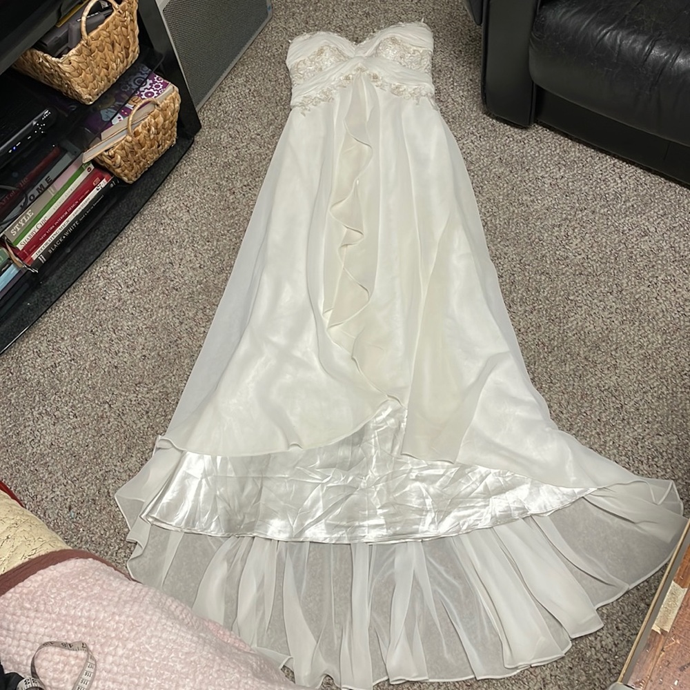 Mon Cheri Elegant White and Silver Wedding Dress fairy princess vibes